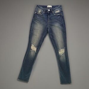 BKE Hendrix High Rise Distressed Skinny Jeans Women's 24 Blue Ankle